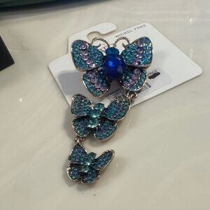 Elegant Blue and Purple Butterfly Earrings